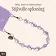 AVY Universeel Armband Polsband Parel Telefoonkoord (32CM) Purple Pearls afbeelding 5