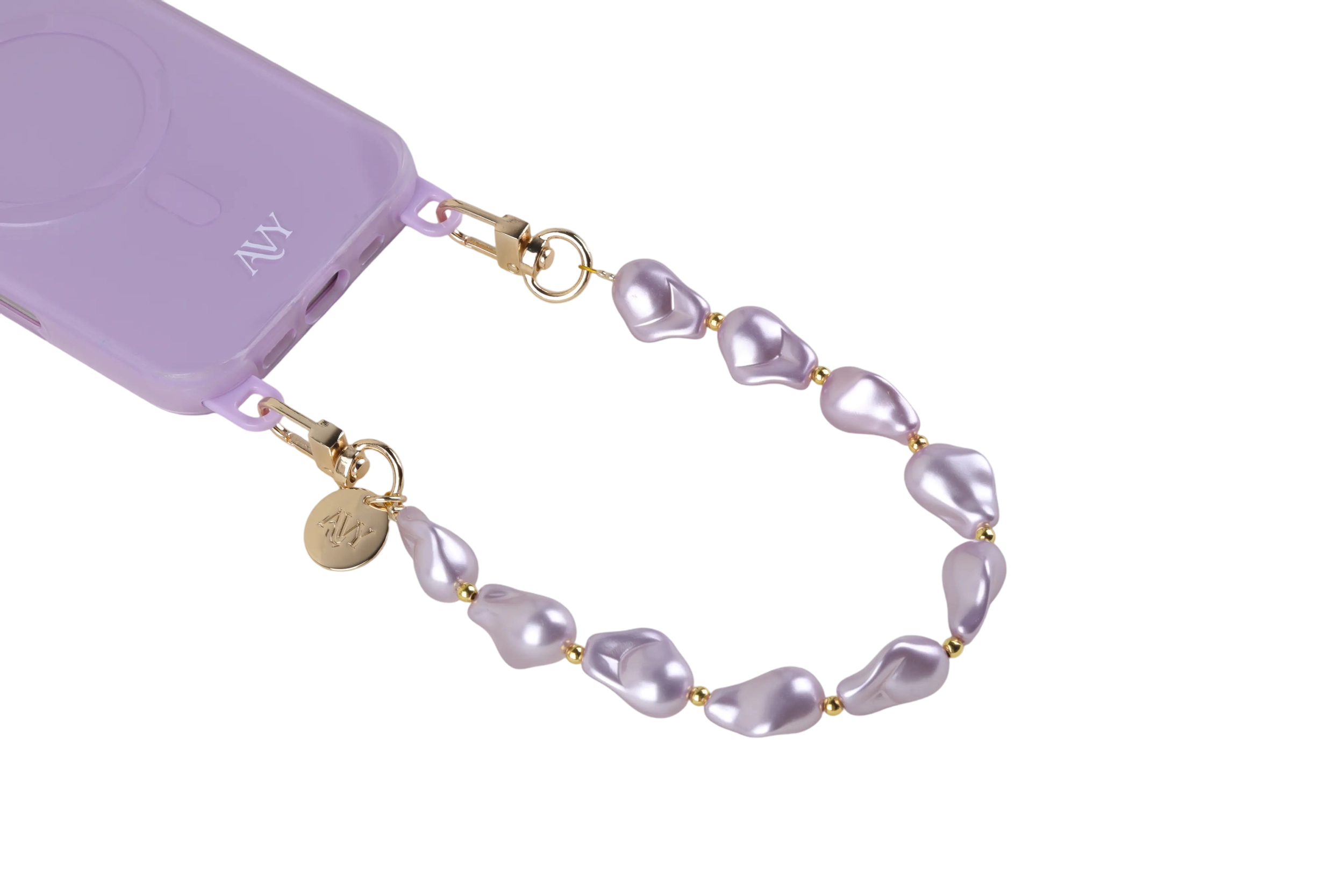 AVY Universeel Armband Polsband Parel Telefoonkoord (32CM) Purple Pearls afbeelding 11