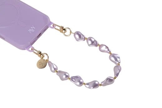 AVY Universeel Armband Polsband Parel Telefoonkoord (32CM) Purple Pearls afbeelding 11