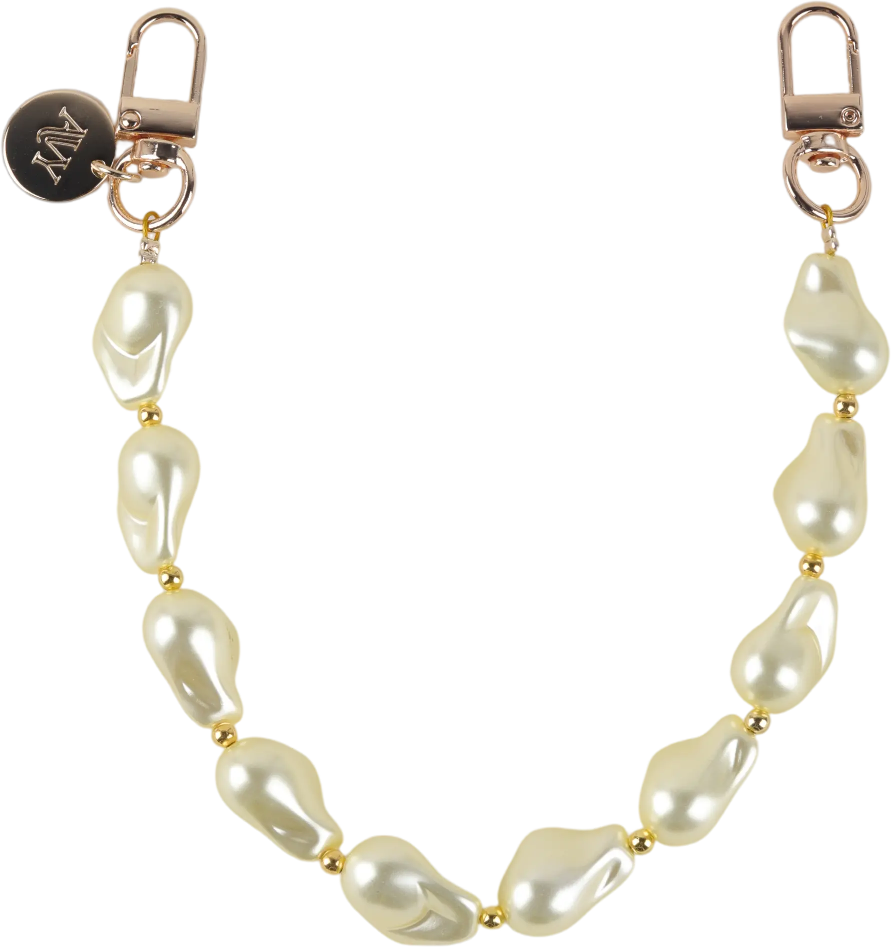 AVY Universeel Armband Polsband Parel Telefoonkoord (32CM) Yellow Pearls afbeelding 1