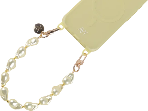 AVY Universeel Armband Polsband Parel Telefoonkoord (32CM) Yellow Pearls afbeelding 12
