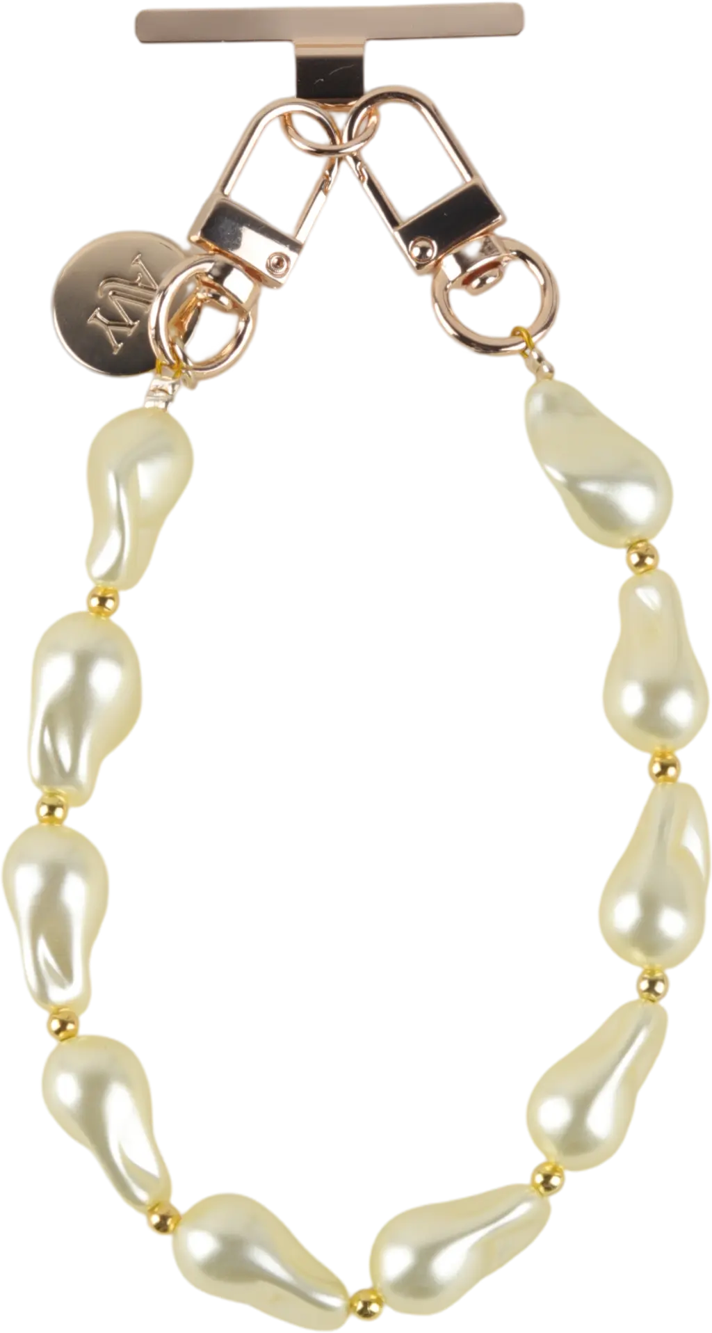 AVY Universeel Armband Polsband Parel Telefoonkoord (32CM) Yellow Pearls afbeelding 10