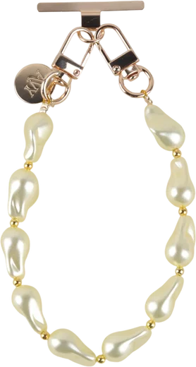 AVY Universeel Armband Polsband Parel Telefoonkoord (32CM) Yellow Pearls afbeelding 10