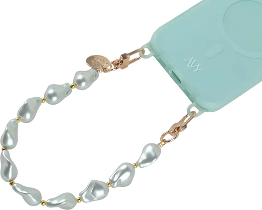 AVY Universeel Armband Polsband Parel Telefoonkoord (32CM) Matcha Pearls afbeelding 7
