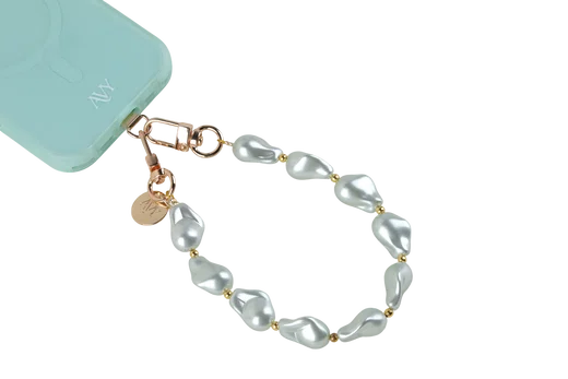 AVY Universeel Armband Polsband Parel Telefoonkoord (32CM) Matcha Pearls afbeelding 11