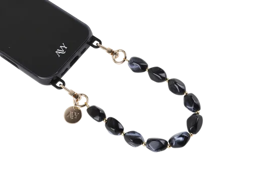 AVY Universeel Armband Polsband Stenen Telefoonkoord (32CM) Rocher Black afbeelding 5