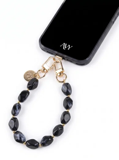 AVY Universeel Armband Polsband Stenen Telefoonkoord (32CM) Rocher Black afbeelding 10