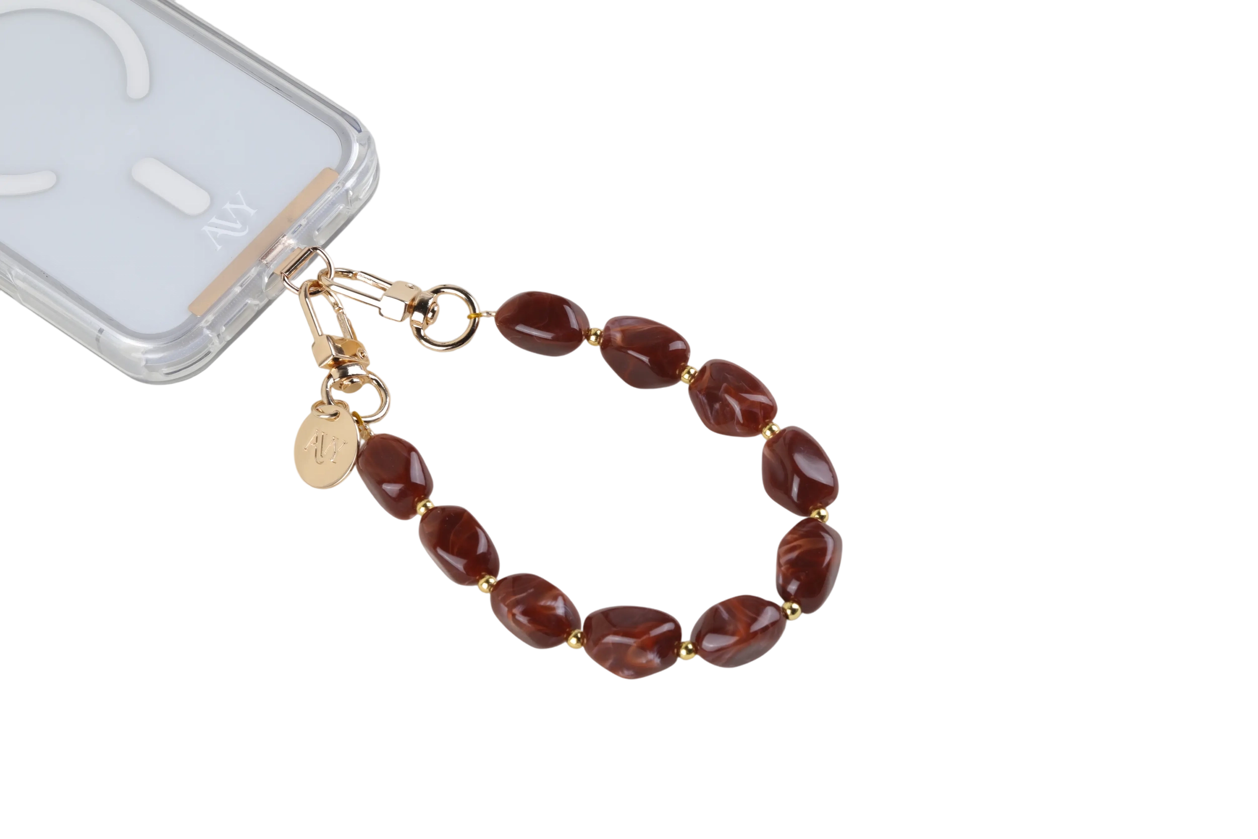 AVY Universeel Armband Polsband Stenen Telefoonkoord (32CM) Rocher Brown afbeelding 5