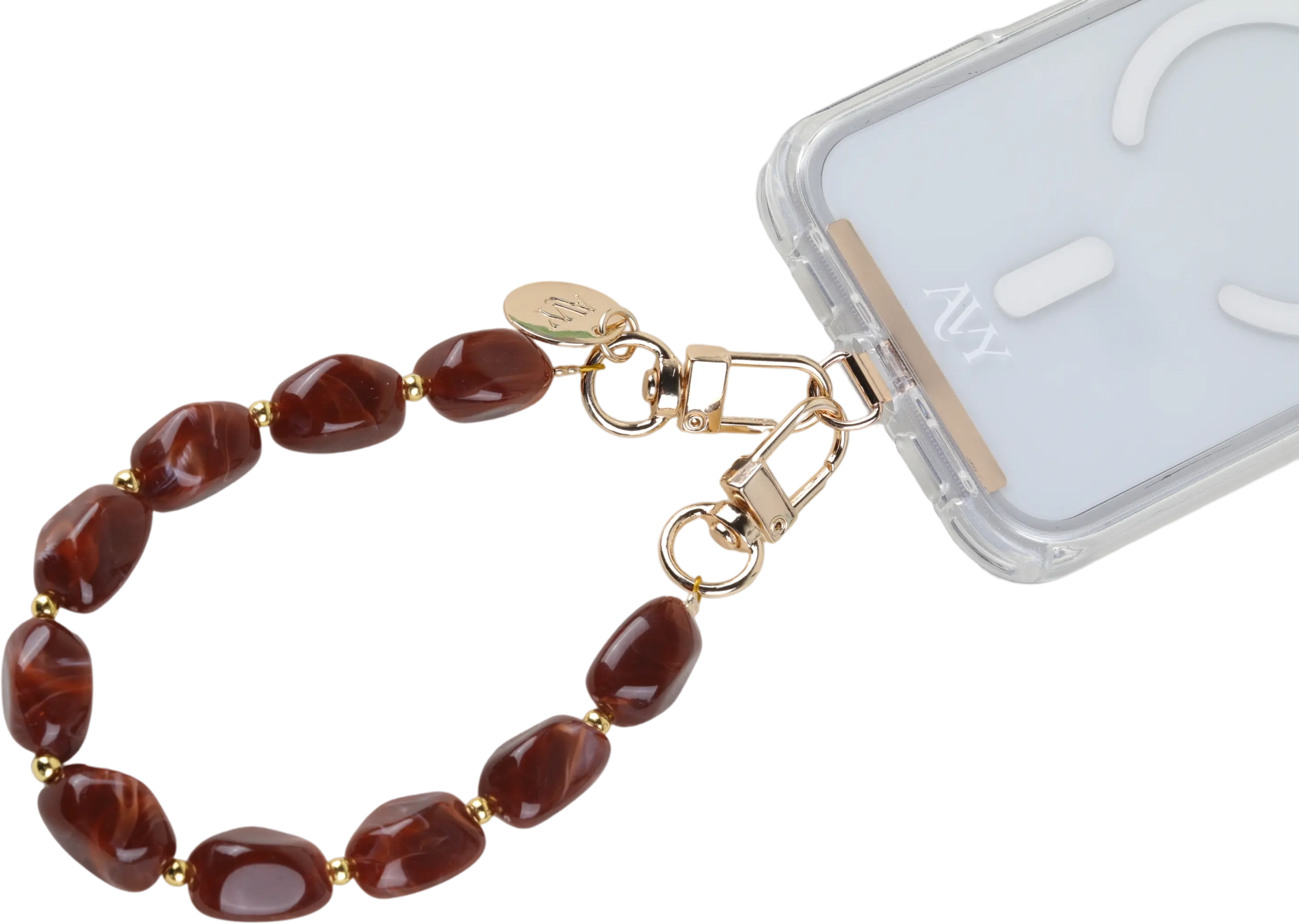 AVY Universeel Armband Polsband Stenen Telefoonkoord (32CM) Rocher Brown afbeelding 2