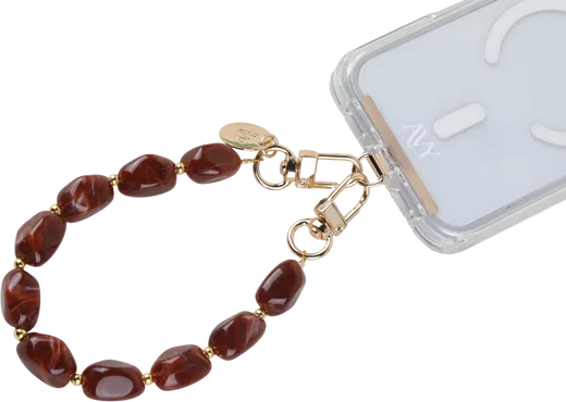 AVY Universeel Armband Polsband Stenen Telefoonkoord (32CM) Rocher Brown afbeelding 2