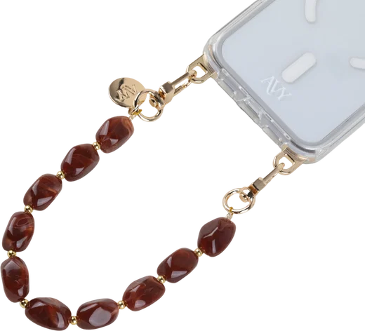 AVY Universeel Armband Polsband Stenen Telefoonkoord (32CM) Rocher Brown afbeelding 9