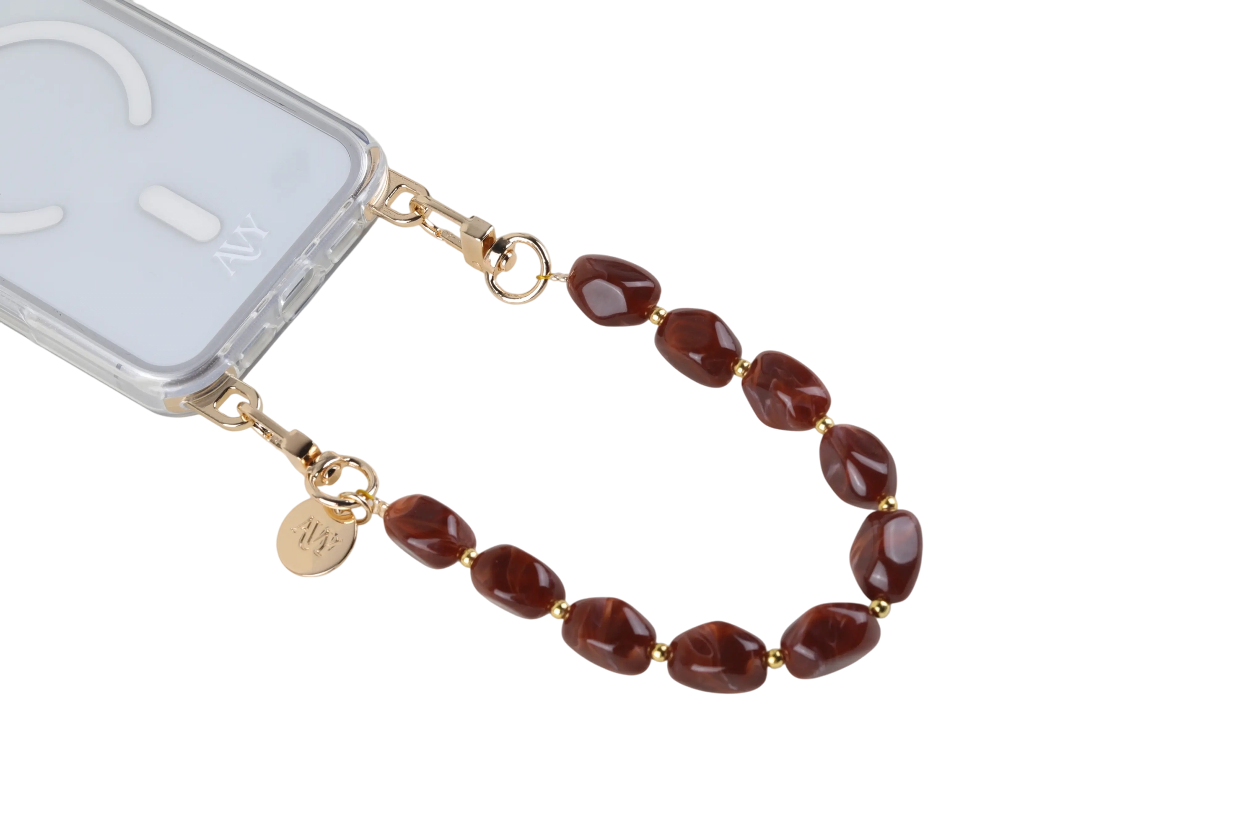AVY Universeel Armband Polsband Stenen Telefoonkoord (32CM) Rocher Brown afbeelding 10