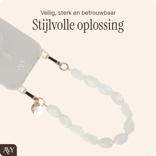 AVY Universeel Armband Polsband Stenen Telefoonkoord (32CM) Rocher Beige afbeelding 5