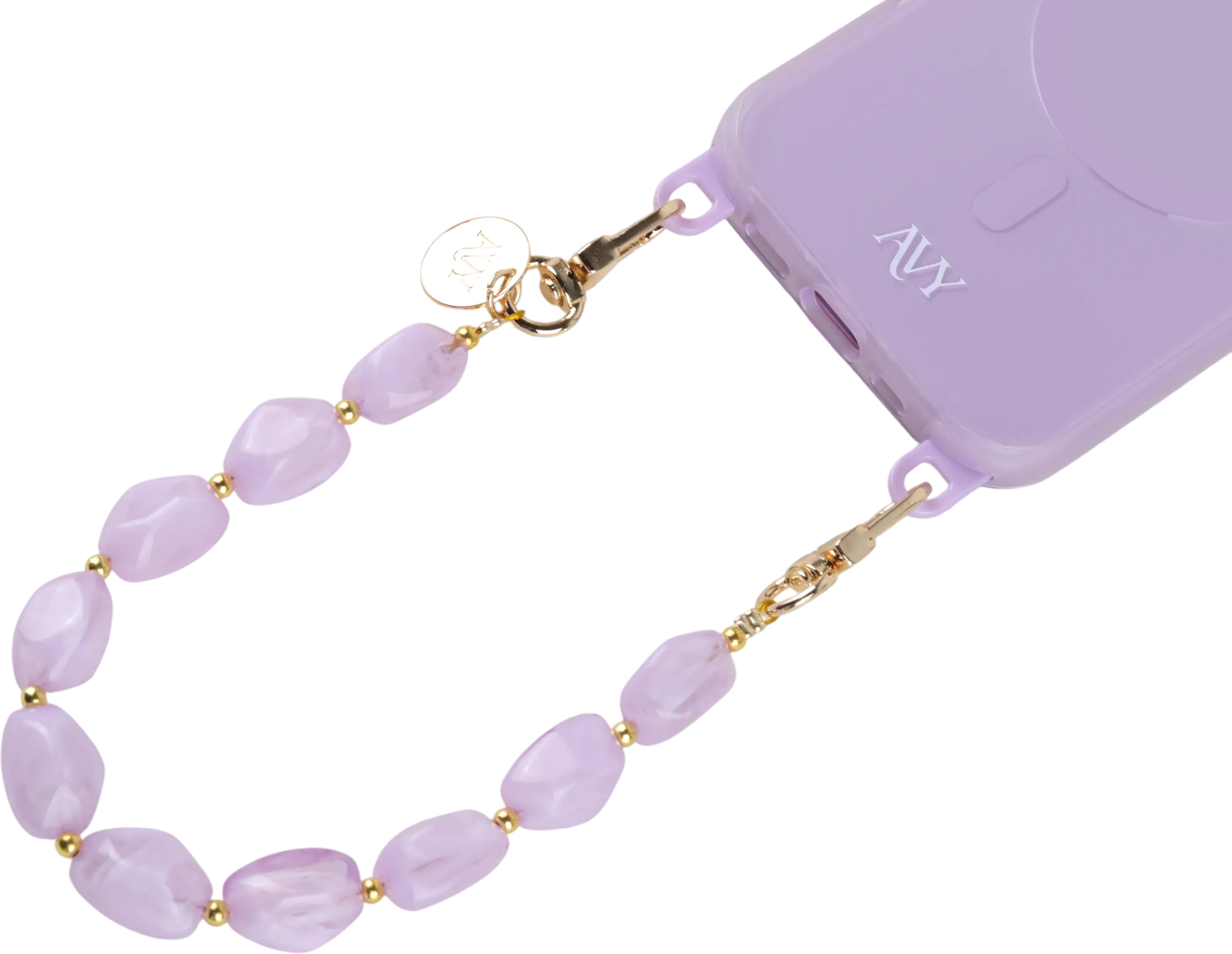 AVY Universeel Armband Polsband Stenen Telefoonkoord (32CM) Rocher Purple afbeelding 11