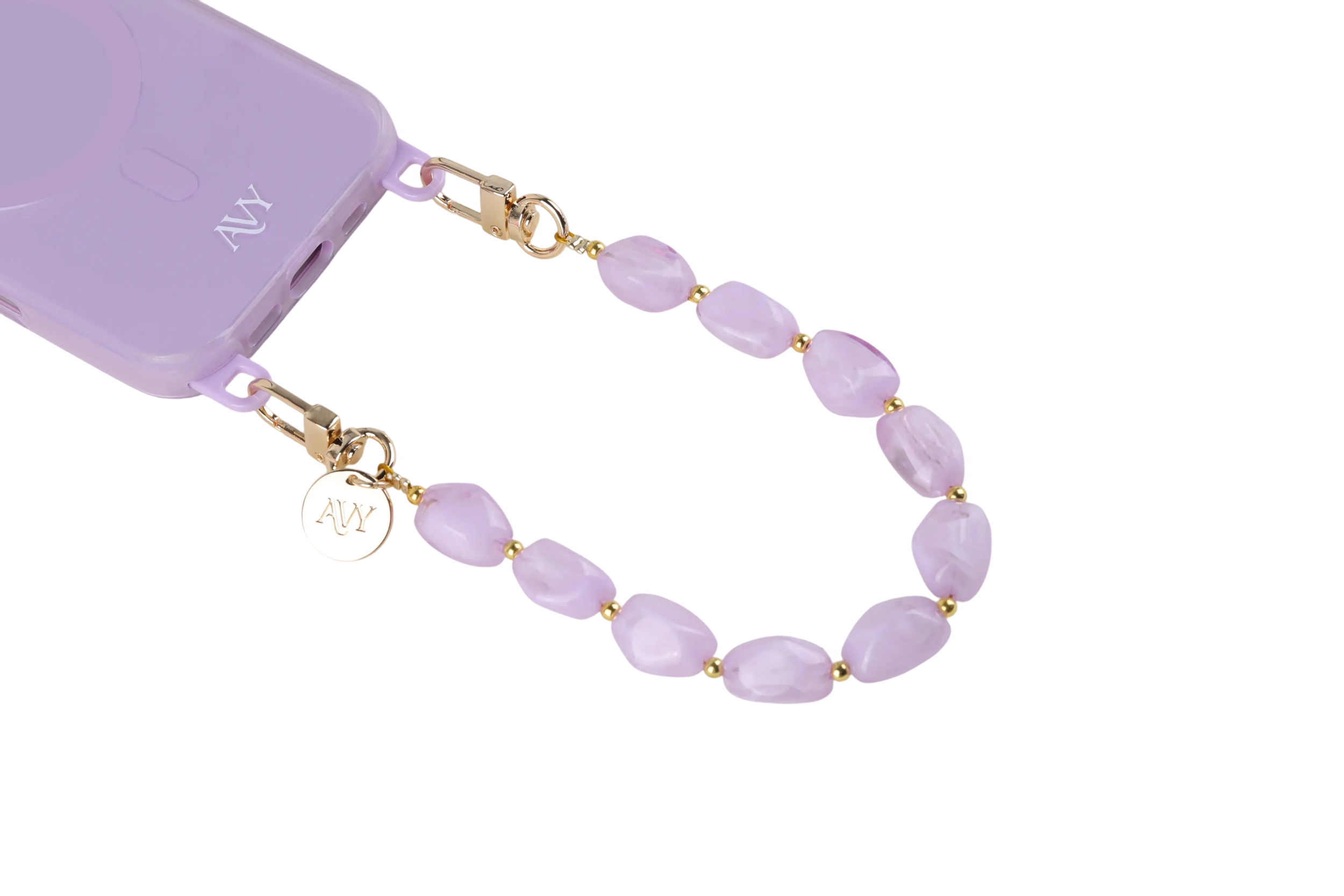 AVY Universeel Armband Polsband Stenen Telefoonkoord (32CM) Rocher Purple afbeelding 7