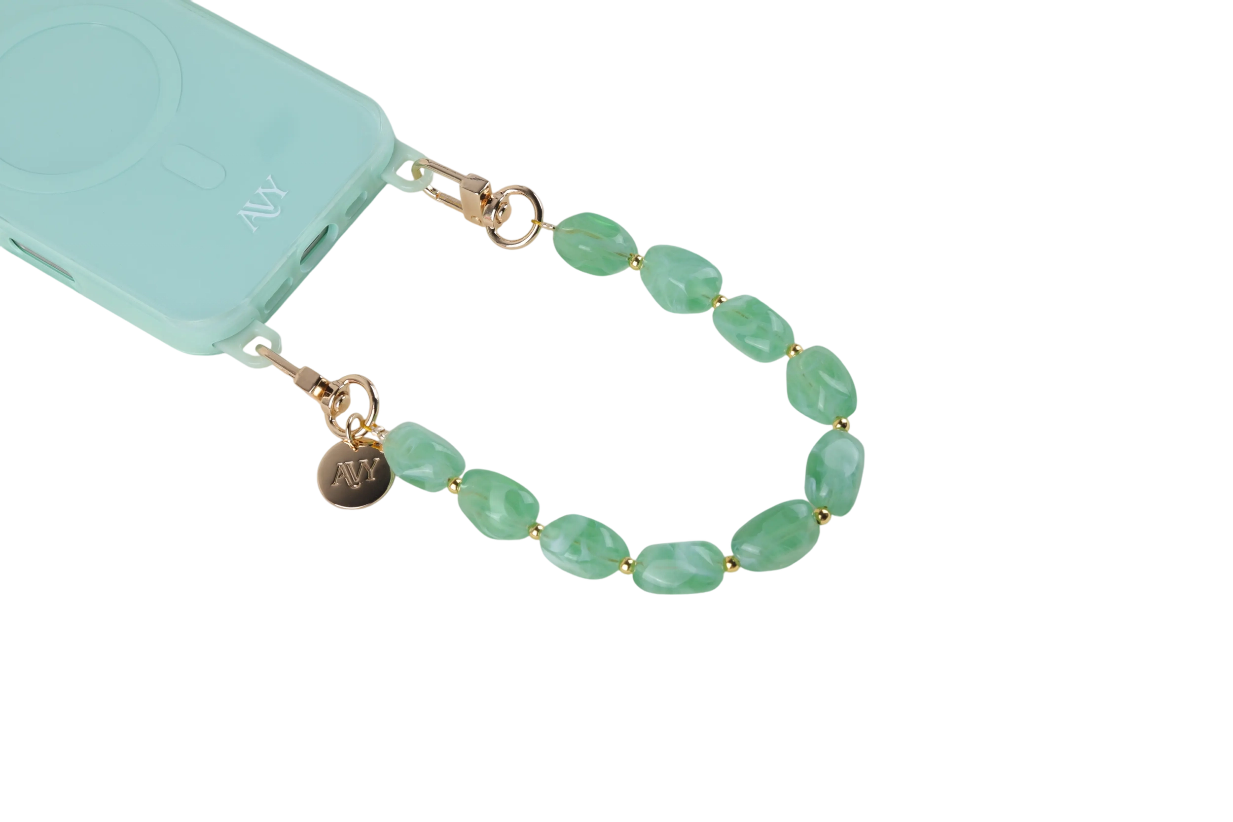 AVY Universeel Armband Polsband Stenen Telefoonkoord (32CM) Rocher Matcha afbeelding 5