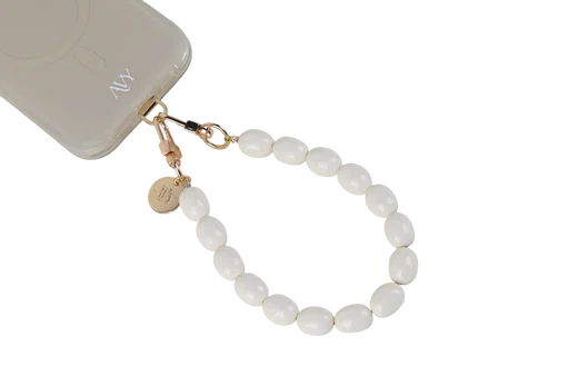 AVY Universeel Armband Polsband Kralen Telefoonkoord (32CM) Rosario Beige afbeelding 5