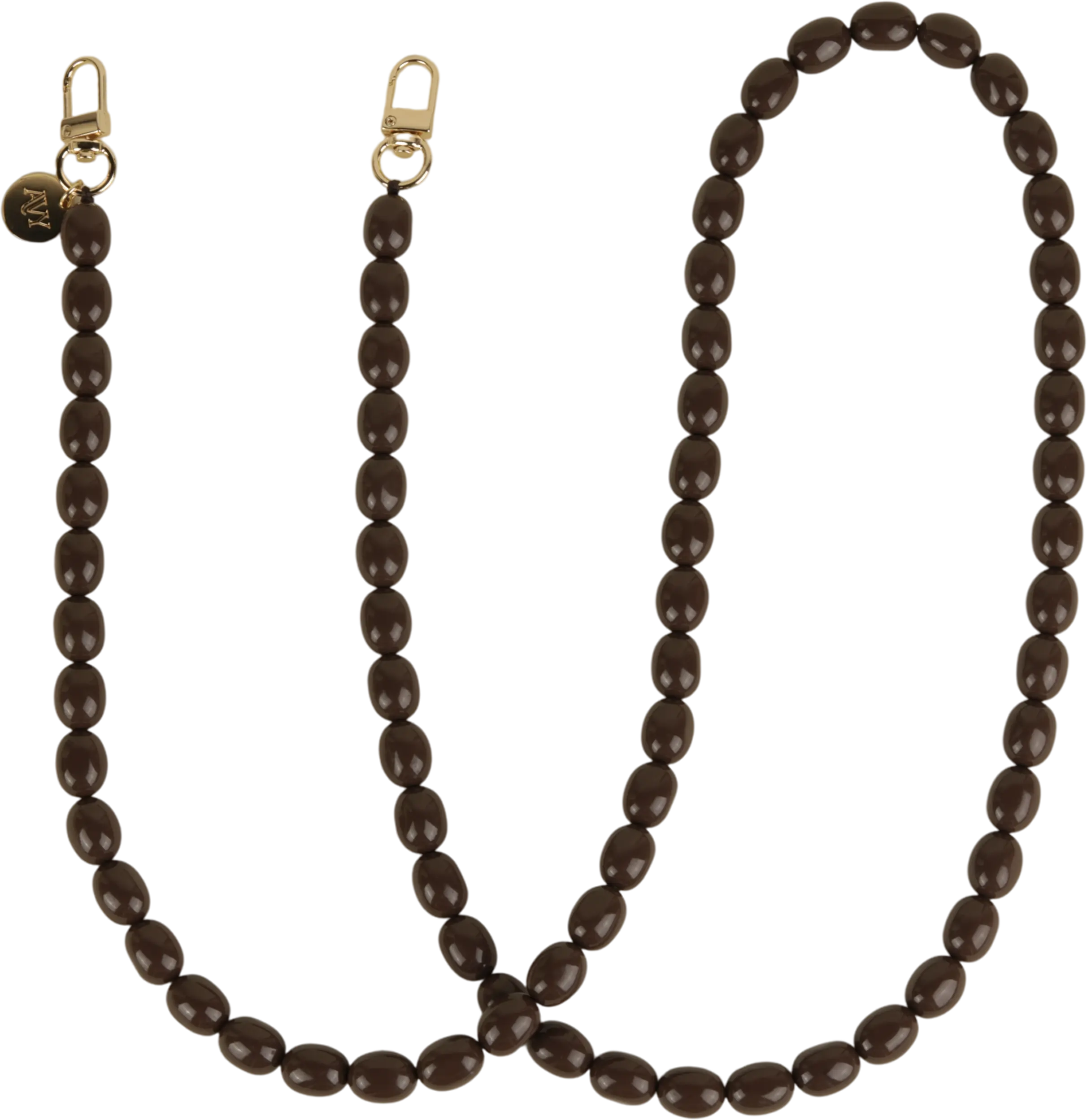 AVY Universeel Ketting Crossbody Kralen Telefoonkoord (120CM) Rosario Brown afbeelding 1