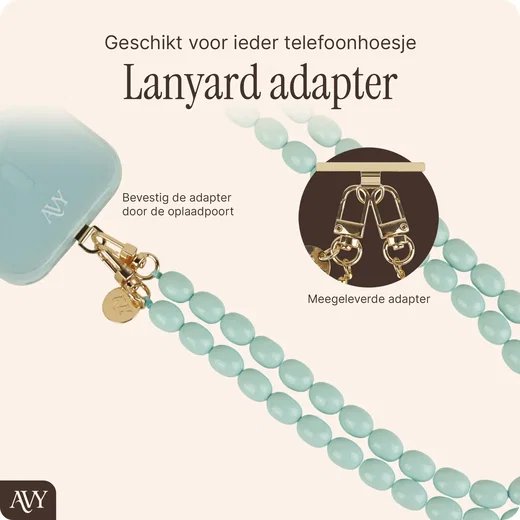 AVY Universeel Ketting Crossbody Kralen Telefoonkoord (120CM) Rosario Blue afbeelding 3