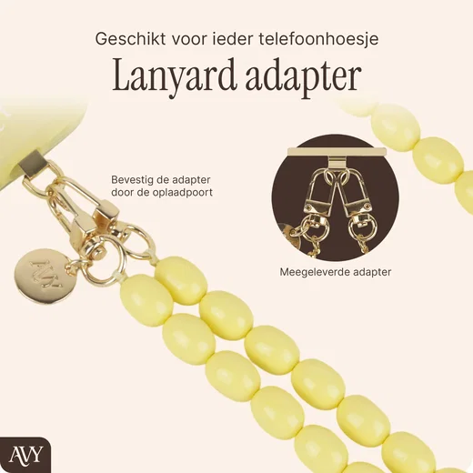 AVY Universeel Ketting Crossbody Kralen Telefoonkoord (120CM) Rosario Yellow afbeelding 2