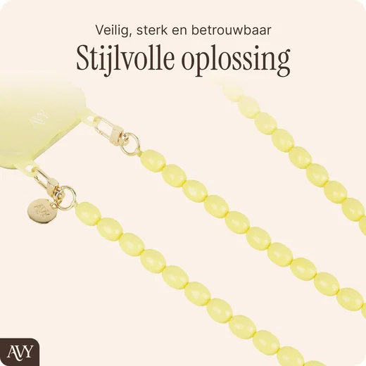 AVY Universeel Ketting Crossbody Kralen Telefoonkoord (120CM) Rosario Yellow afbeelding 3