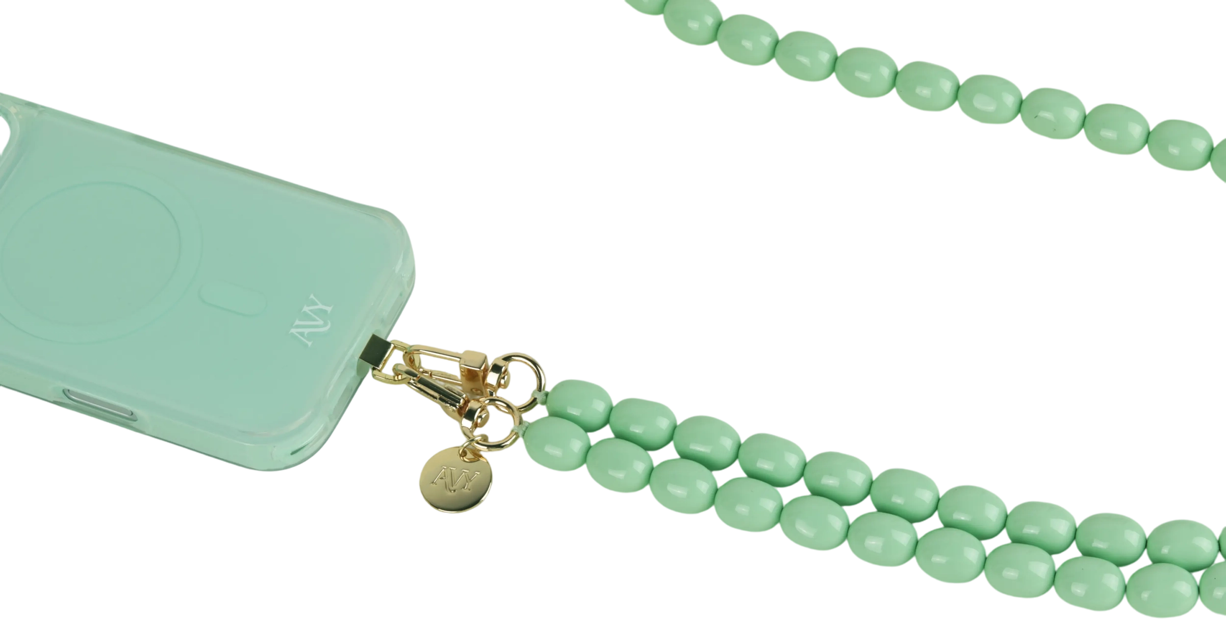 AVY Universeel Ketting Crossbody Kralen Telefoonkoord (120CM) Rosario Matcha afbeelding 9