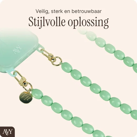 AVY Universeel Ketting Crossbody Kralen Telefoonkoord (120CM) Rosario Matcha afbeelding 3