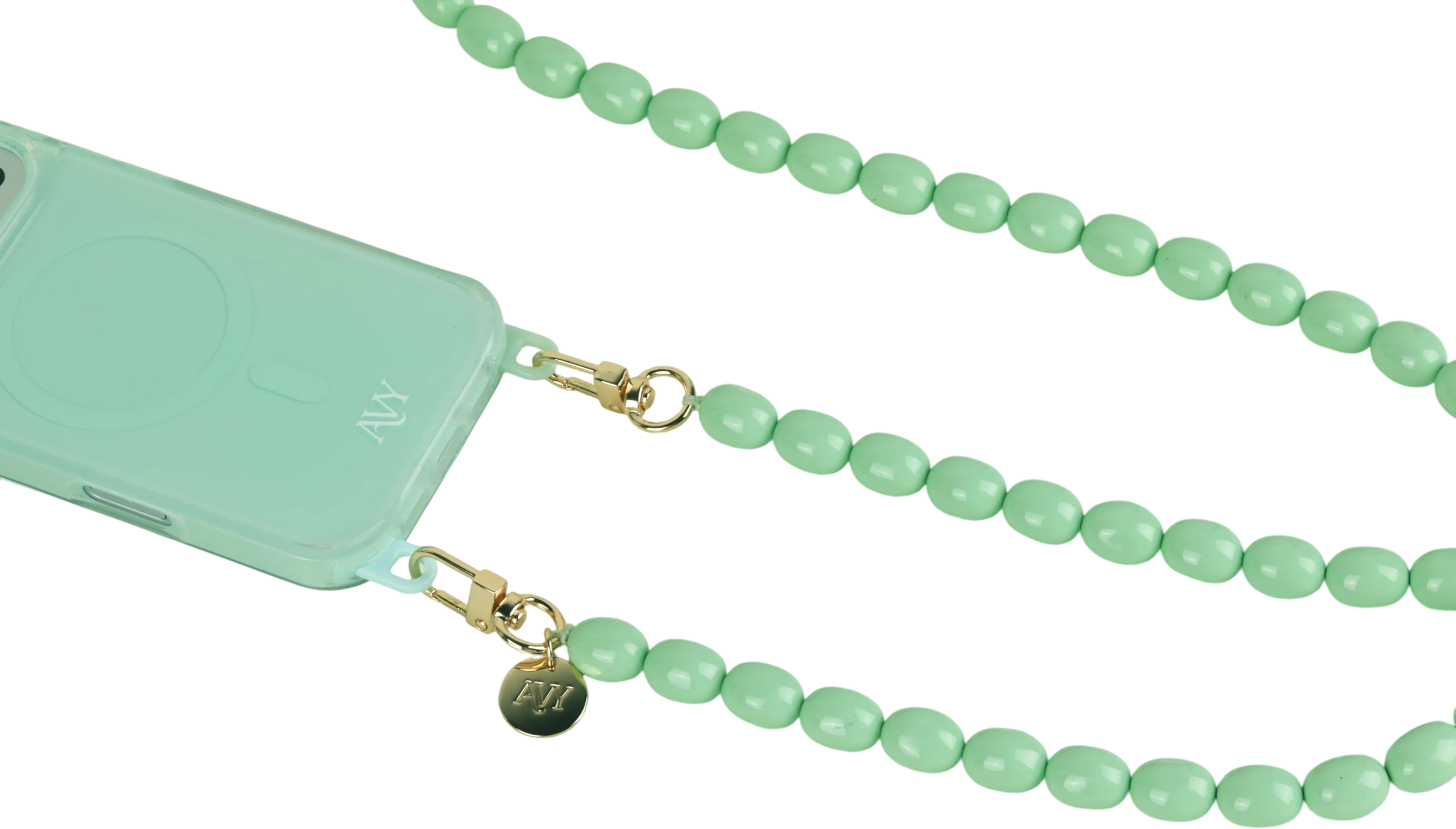 AVY Universeel Ketting Crossbody Kralen Telefoonkoord (120CM) Rosario Matcha afbeelding 10