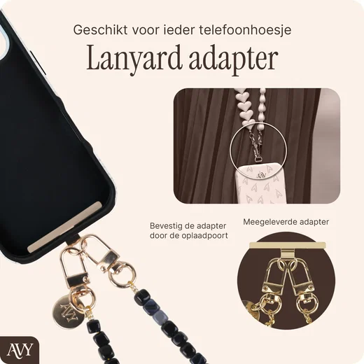 AVY Universeel Armband Polsband Telefoonkoord (32CM) Cubiq Black afbeelding 3