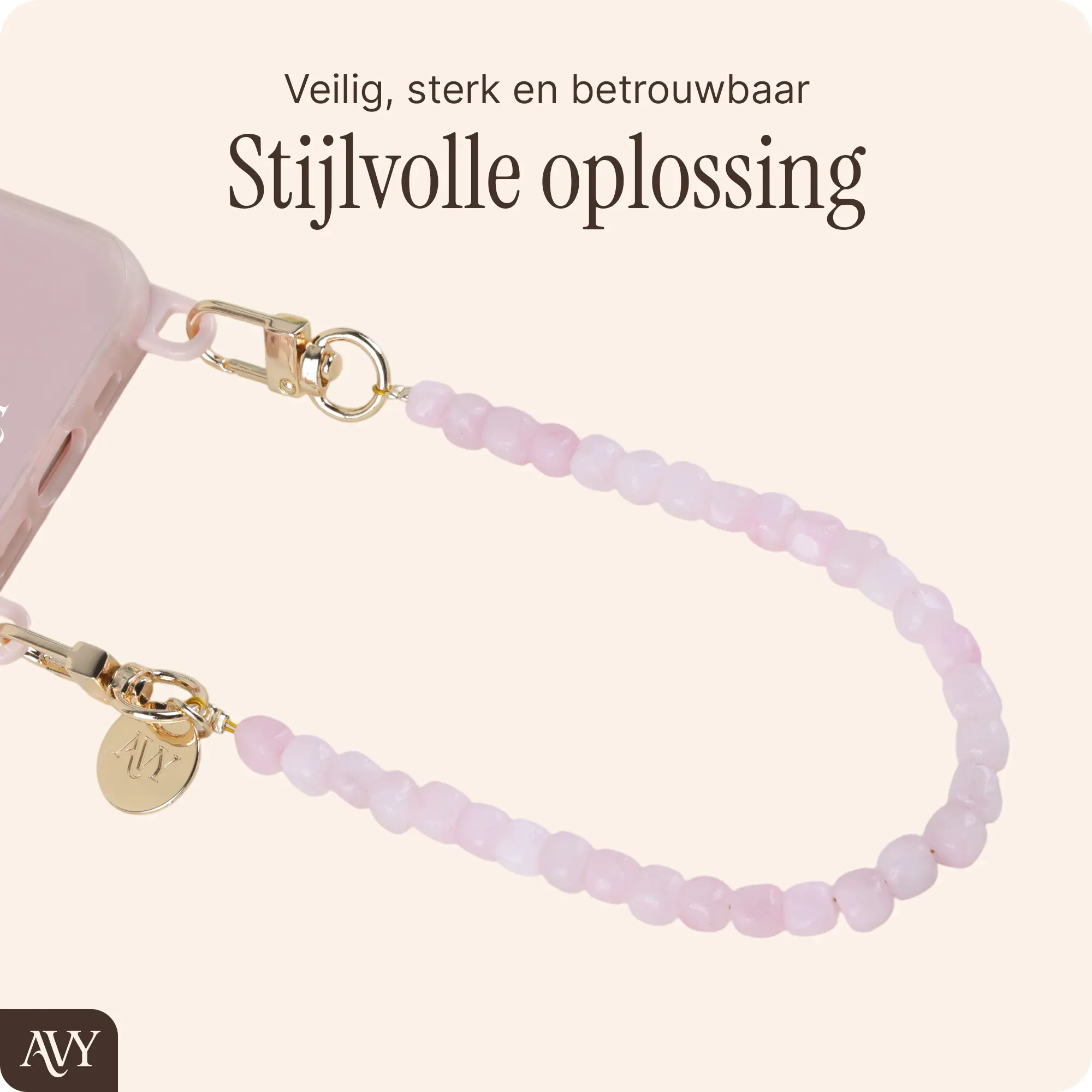 AVY Universeel Armband Polsband Telefoonkoord (32CM) Cubiq Pink afbeelding 2