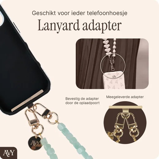 AVY Universeel Armband Polsband Telefoonkoord (32CM) Cubiq Matcha afbeelding 3