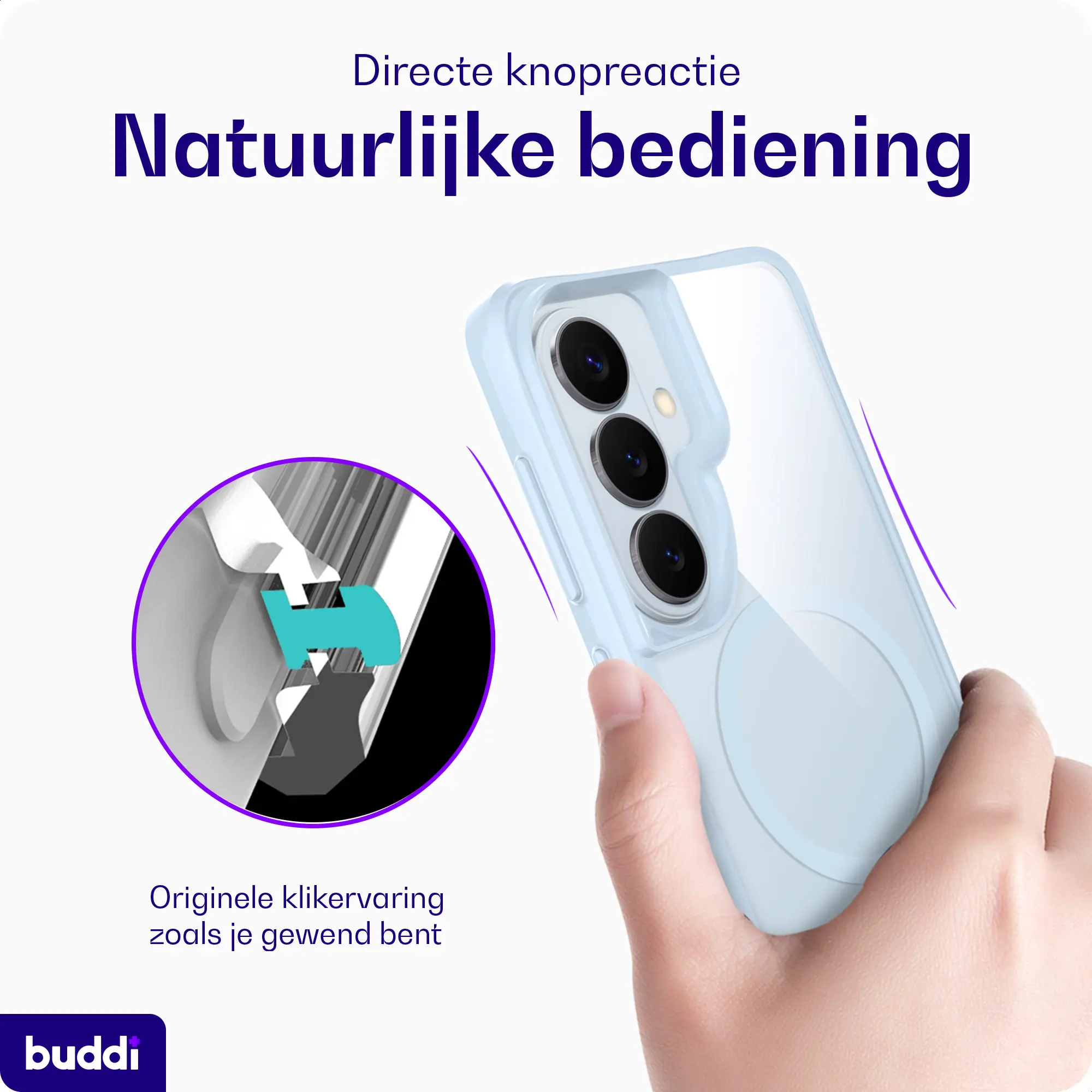 Buddi Hybrid Samsung Galaxy S26 Hoesje MagSafe Back Cover Matched Blauw afbeelding 5