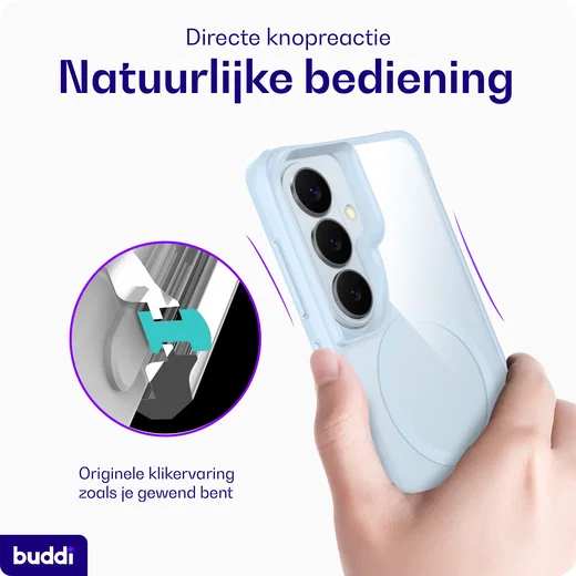 Buddi Hybrid Samsung Galaxy S26 Hoesje MagSafe Back Cover Matched Blauw afbeelding 5