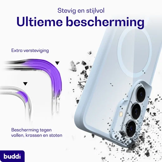 Buddi Hybrid Samsung Galaxy S26 Hoesje MagSafe Back Cover Matched Blauw afbeelding 2