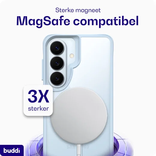 Buddi Hybrid Samsung Galaxy S26 Hoesje MagSafe Back Cover Matched Blauw afbeelding 3