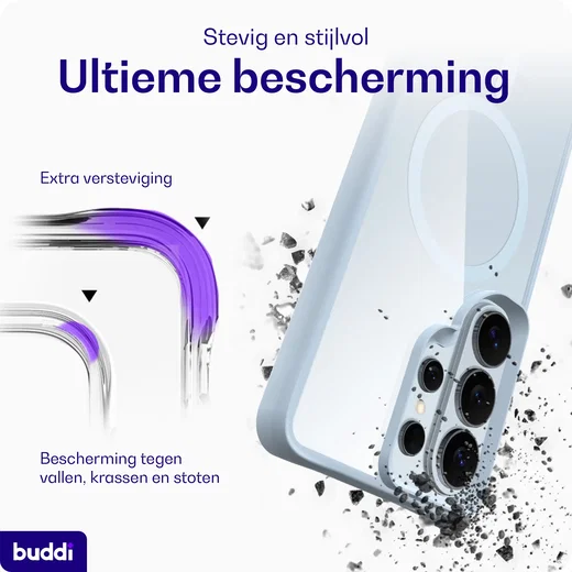 Buddi Hybrid Samsung S26 Ultra Hoesje MagSafe Back Cover Matched Blauw afbeelding 3