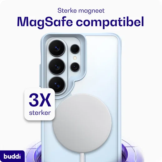 Buddi Hybrid Samsung S26 Ultra Hoesje MagSafe Back Cover Matched Blauw afbeelding 4