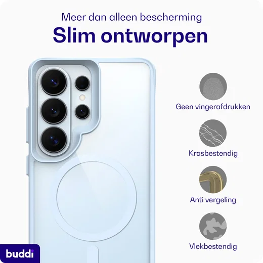 Buddi Hybrid Samsung S26 Ultra Hoesje MagSafe Back Cover Matched Blauw afbeelding 7