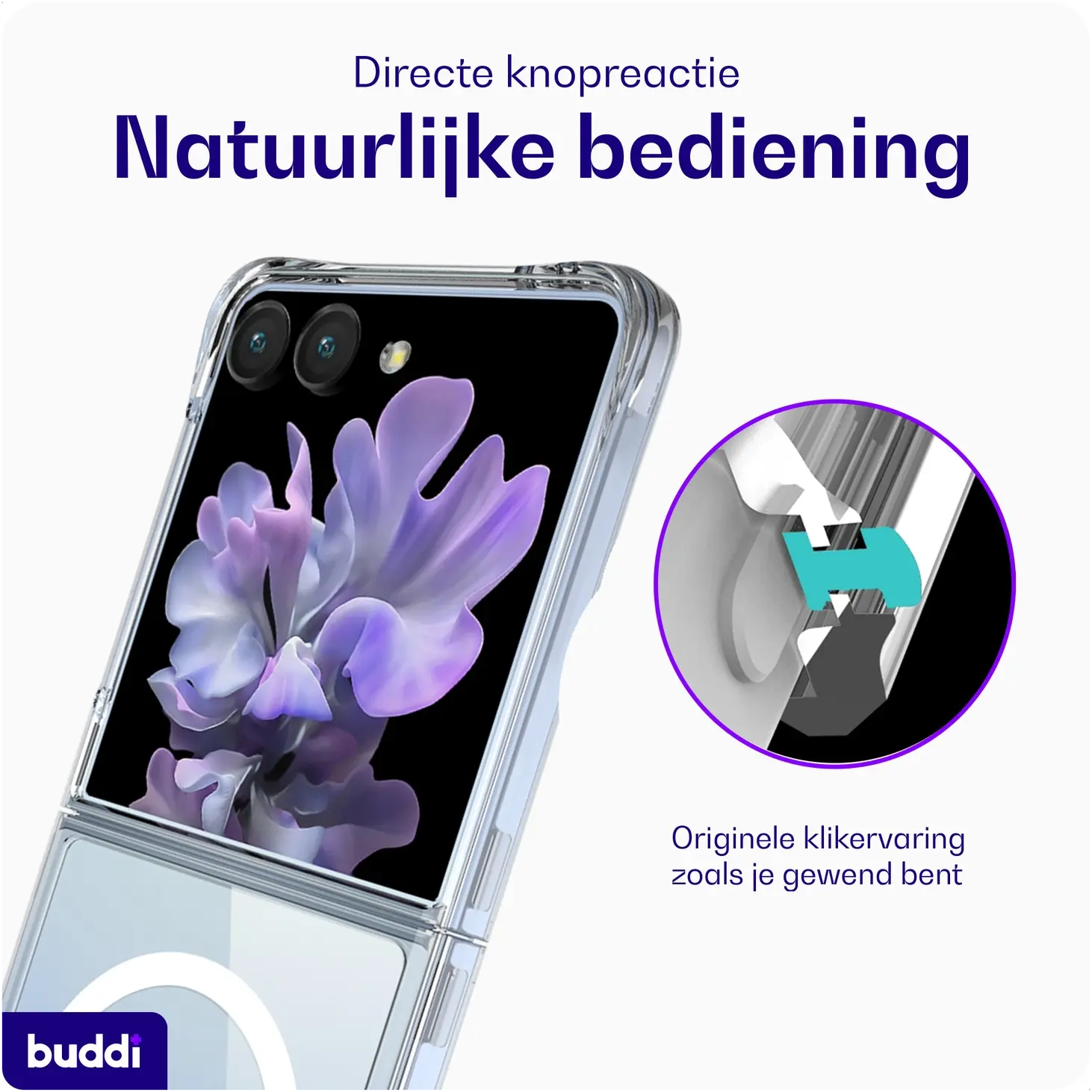 Buddi Core Samsung Galaxy Z Flip 8 Hoesje MagSafe Back Cover Transparant afbeelding 5