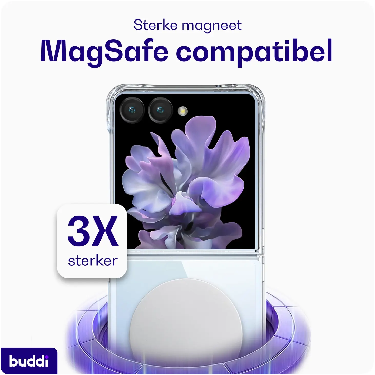 Buddi Core Samsung Galaxy Z Flip 8 Hoesje MagSafe Back Cover Transparant afbeelding 2