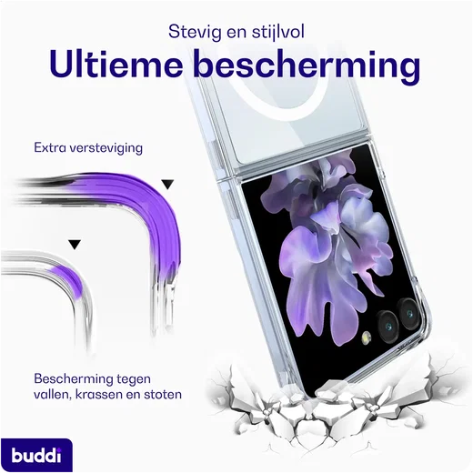 Buddi Core Samsung Galaxy Z Flip 8 Hoesje MagSafe Back Cover Transparant afbeelding 4