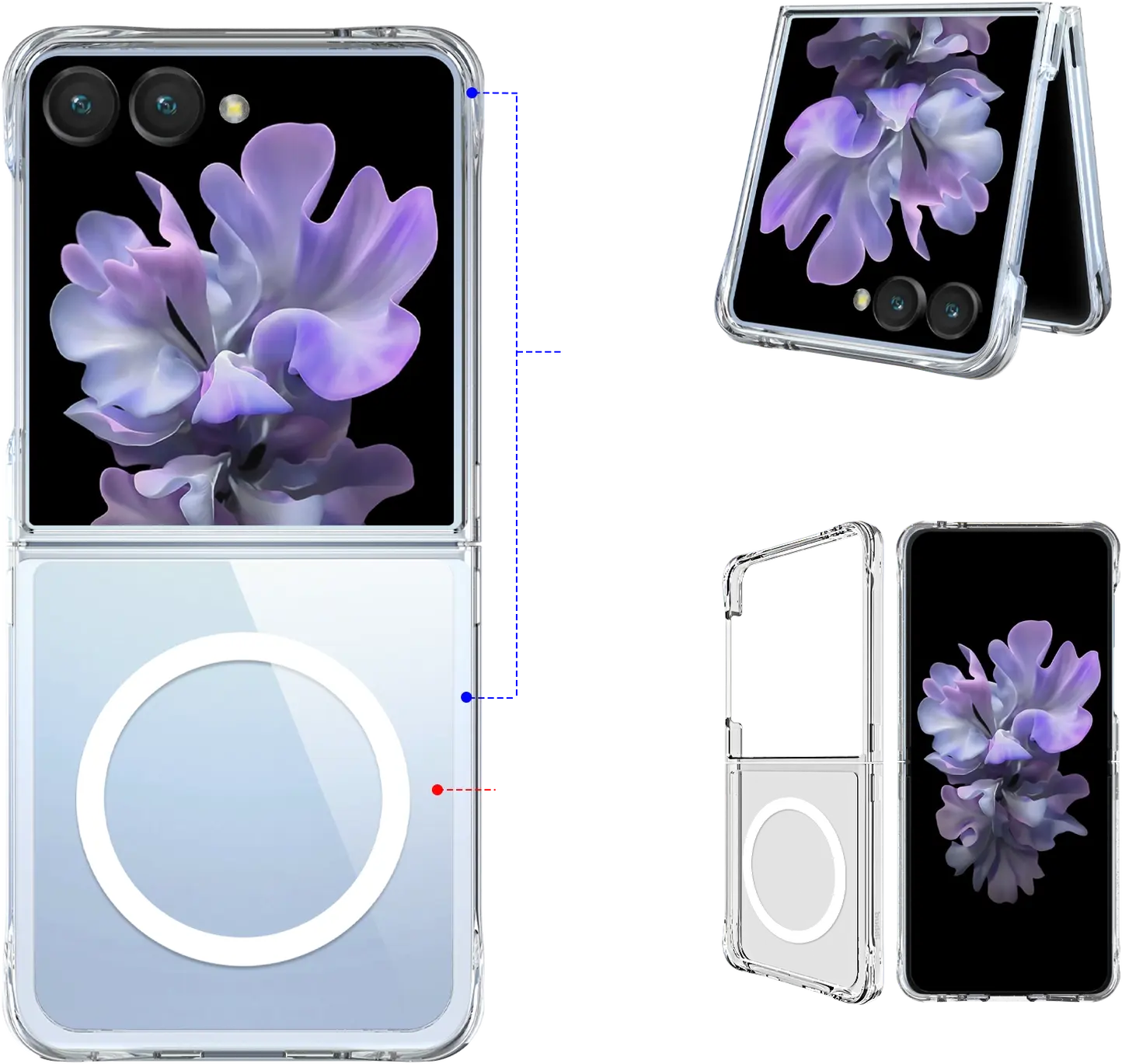 Buddi Core Samsung Galaxy Z Flip 8 Hoesje MagSafe Back Cover Transparant afbeelding 9