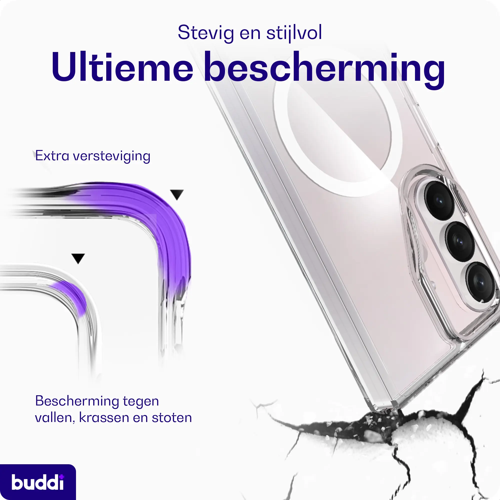 Buddi Core Samsung Galaxy Z Fold 8 Ultra Hoesje MagSafe Back Cover Transparant afbeelding 2