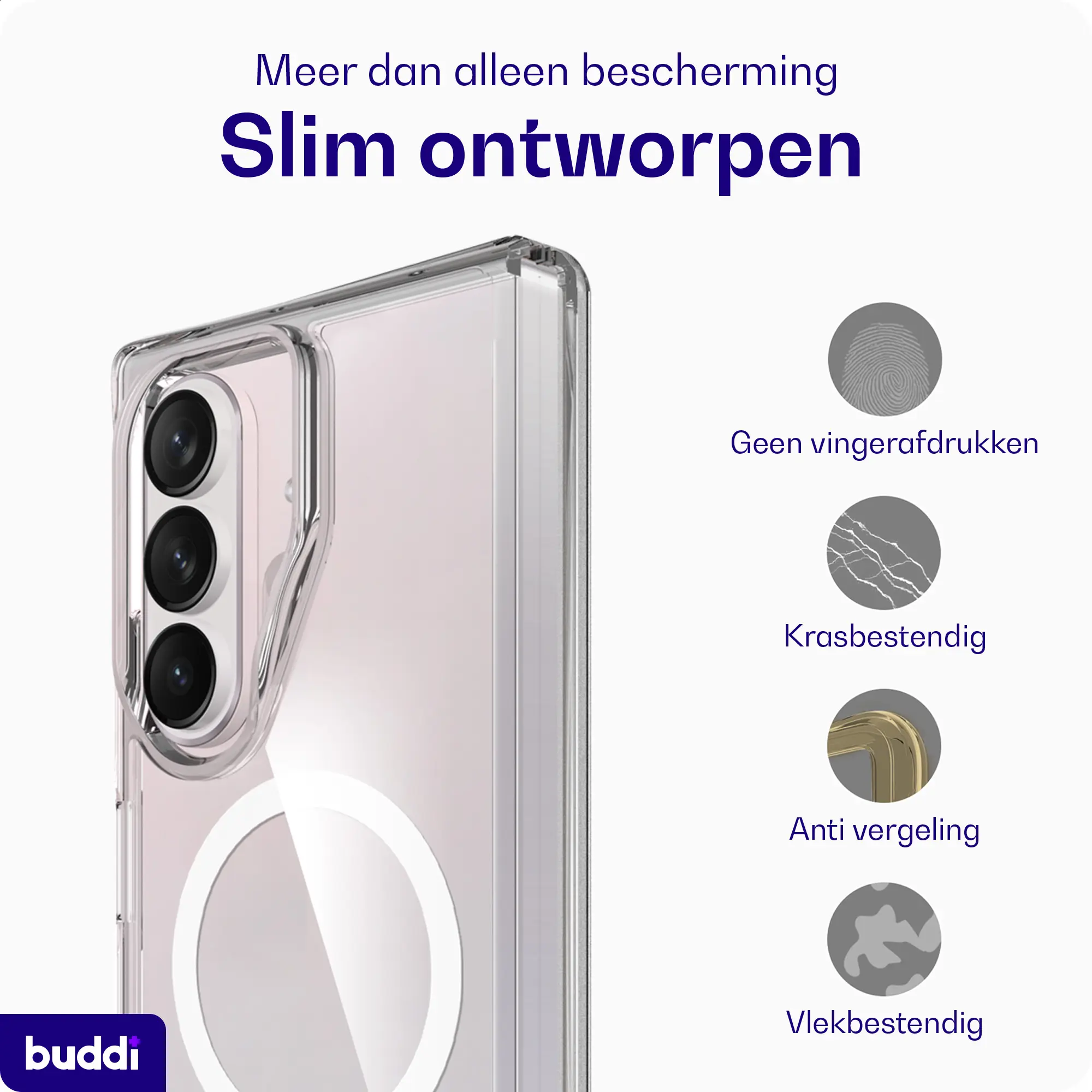 Buddi Core Samsung Galaxy Z Fold 8 Ultra Hoesje MagSafe Back Cover Transparant afbeelding 6