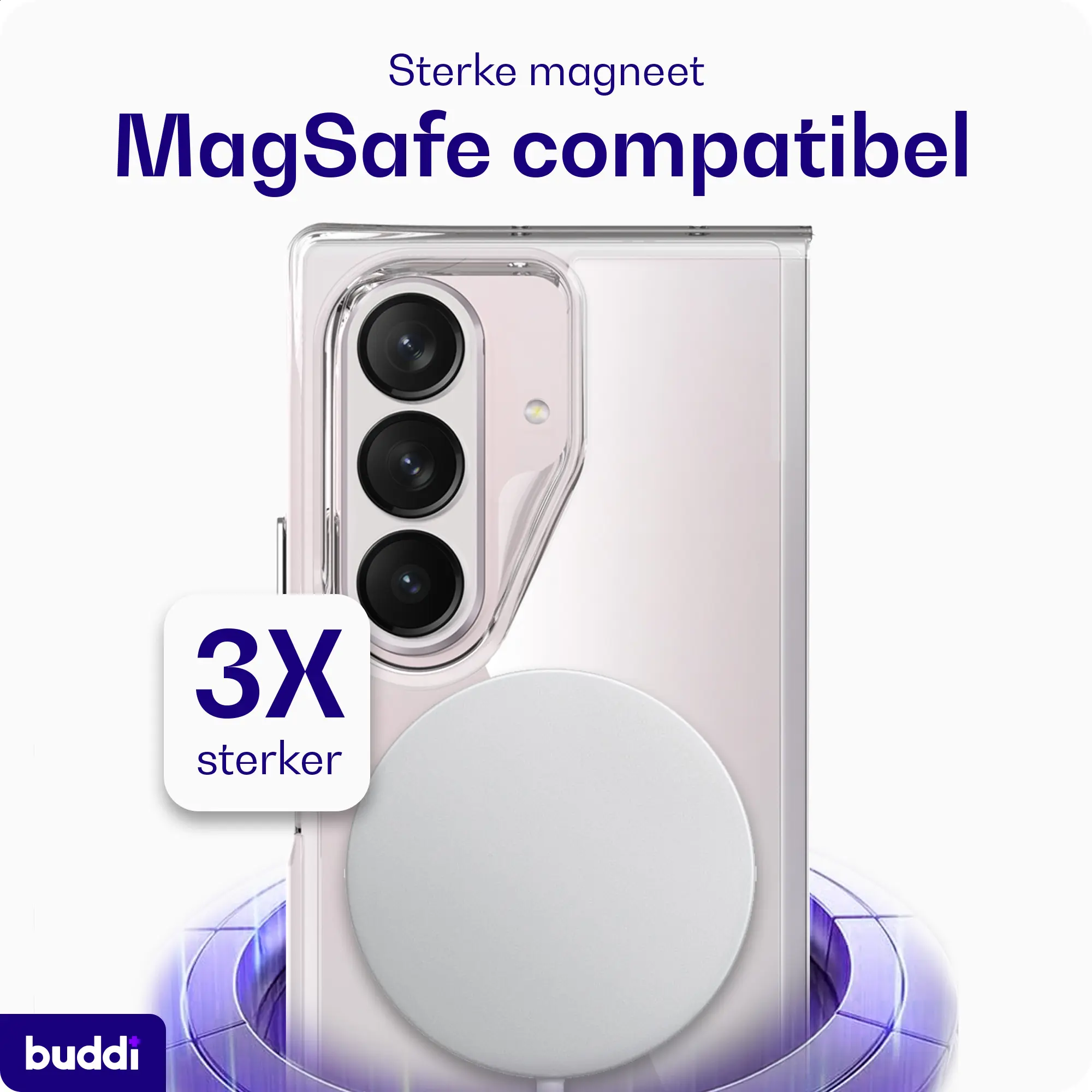 Buddi Core Samsung Galaxy Z Fold 8 Ultra Hoesje MagSafe Back Cover Transparant afbeelding 3