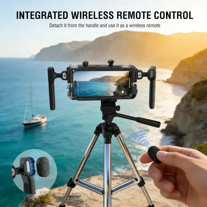4smarts Universele Smartphone Video Houder met Draadloze Afstandsbediening Zwart afbeelding 4