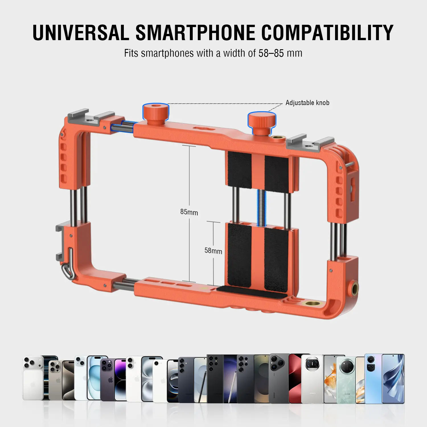 Universele Smartphone Video Rig met Draadloze Afstandsbediening Oranje afbeelding 6