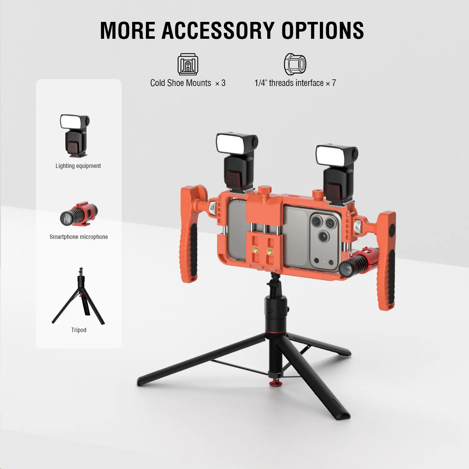 Universele Smartphone Video Rig met Draadloze Afstandsbediening Oranje afbeelding 5