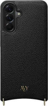 AVY Samsung Galaxy A57 Hoesje met Koord Haakjes MagSafe Leer Zwart