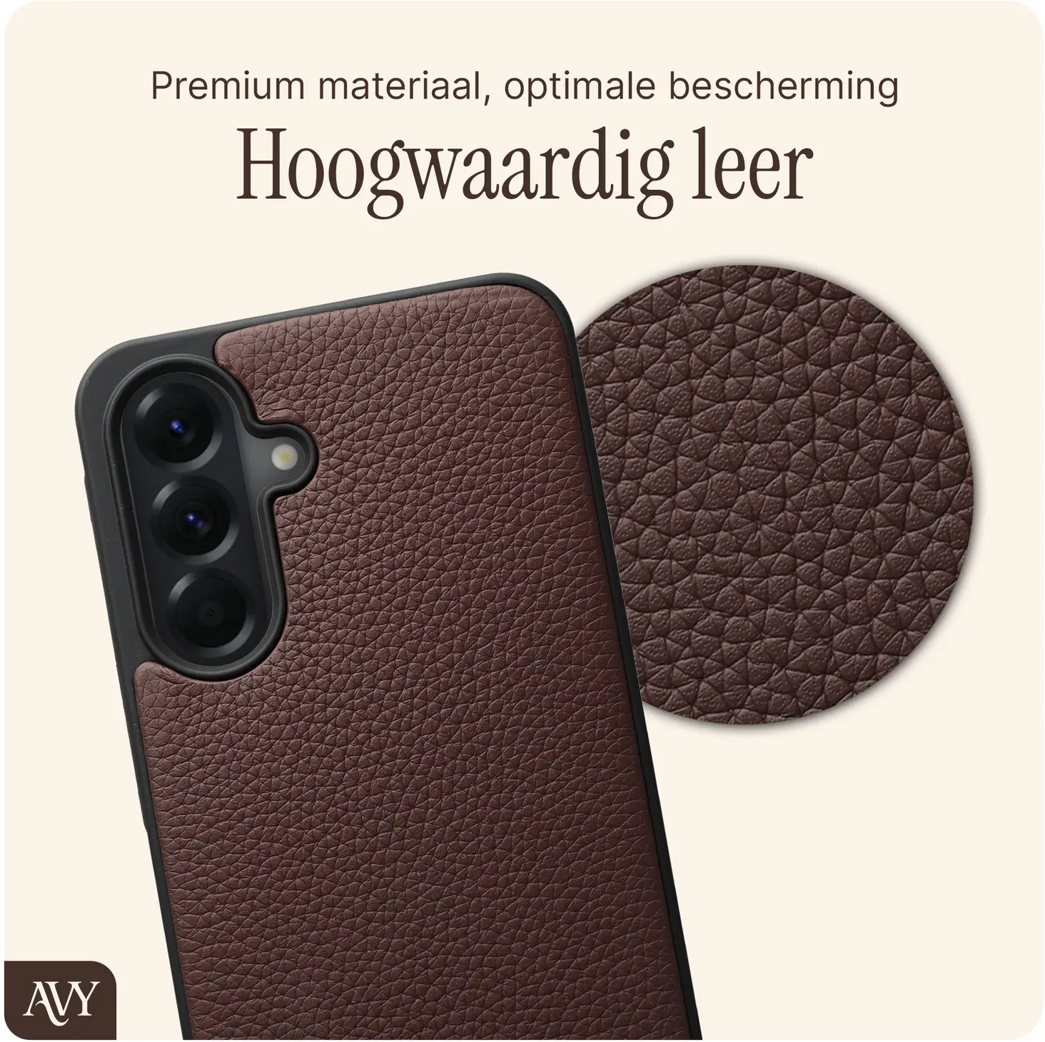 AVY Samsung Galaxy A57 Hoesje met Koord Haakjes MagSafe Leer Chocolate afbeelding 6